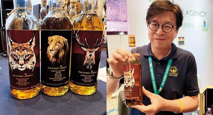 太保12：「日本威士忌專家」謝博文（Michael）（右圖），推薦獨立裝瓶The Whisky Agency的Clynelish「小山貓」，22年陳年、酒精度48.4％；他也推薦動物標系列（左圖）。
