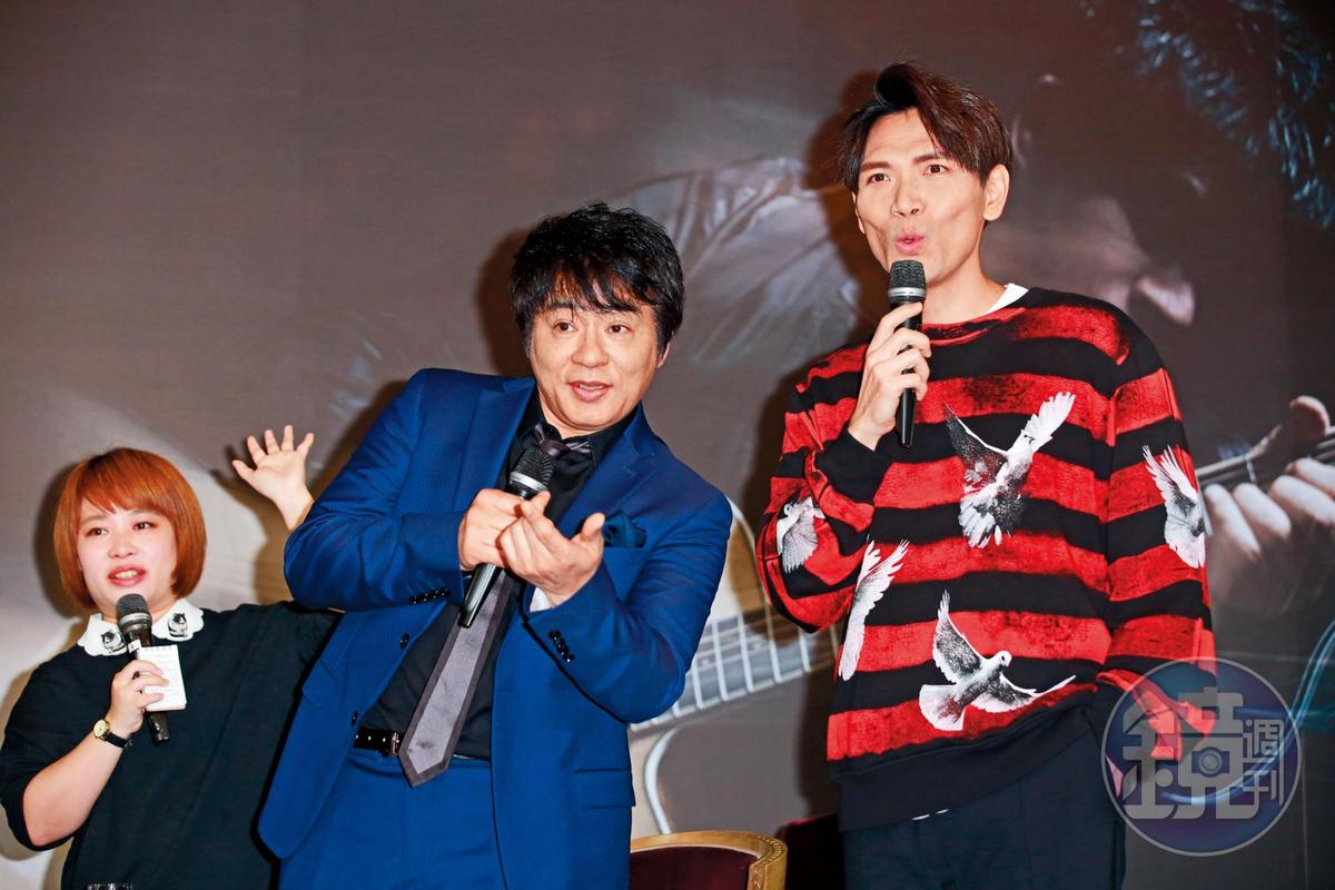 多年沒出現在台灣螢光幕上的楊宗緯（右），1月曾為了偶像飛鳥涼（左）返台。