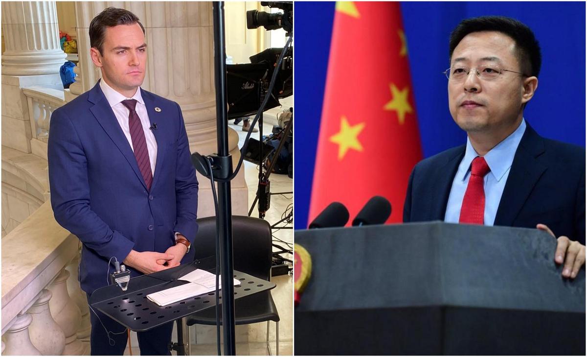 美參議員麥可加拉格（左）要求關閉中國官員如發言人趙立堅（右）的推特帳號。（翻攝自推特）