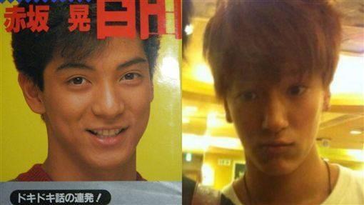 網友發現大澤零次（右）與赤坂晃（左）長得愈來愈像，直指兩人有父子臉。（翻攝自日本雅虎）