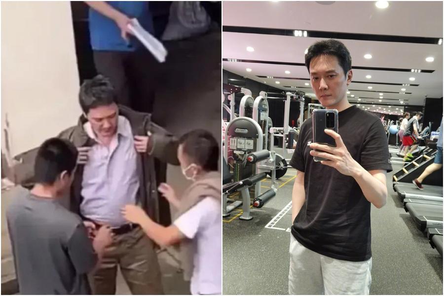 馮紹峰被拍到「大叔肥肚」現形，他趕緊曬出健身房的自拍照雪恥。（翻攝自馮紹峰微博）