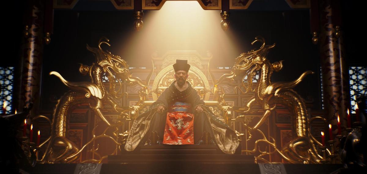 「功夫皇帝」李連杰片中飾演皇帝，觀眾惋惜請到他卻不安排他打，但其實他已多年沒拍動作戲。（迪士尼提供）