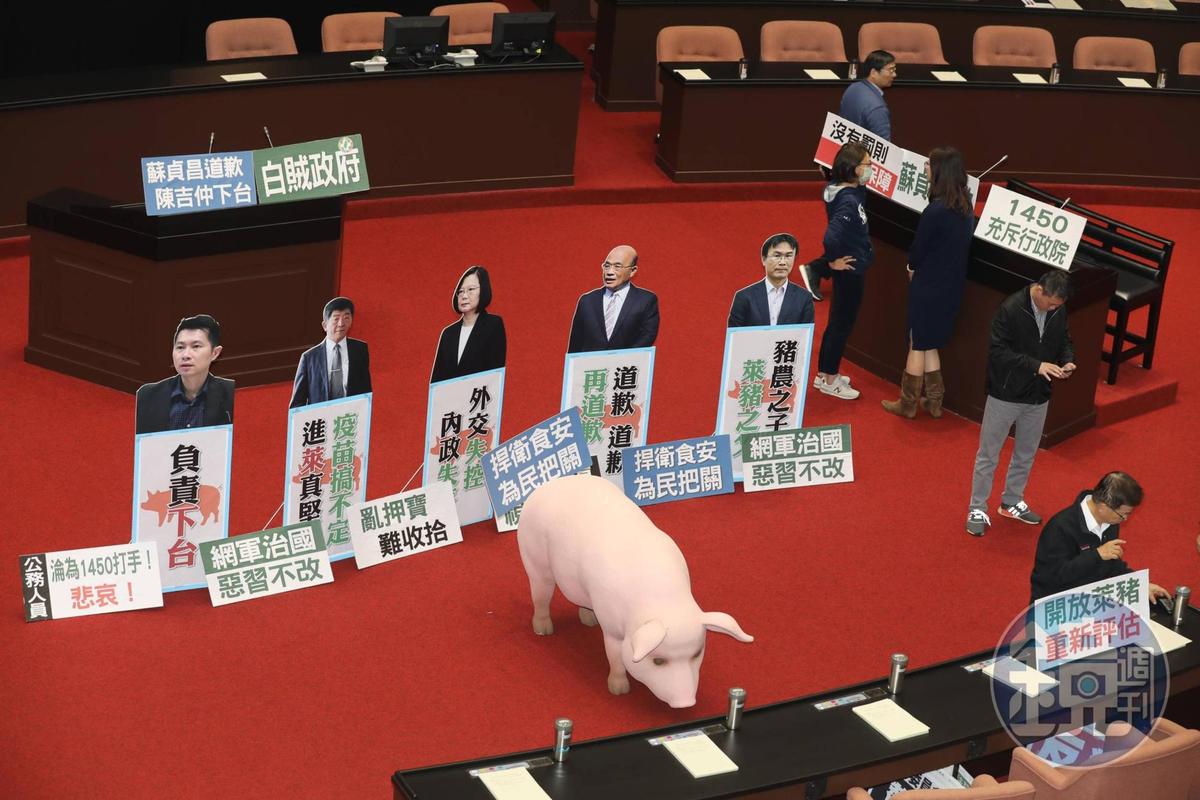 立法院國民黨團為美豬美牛議題杯葛蘇貞昌上台報告；圖為今日立法院情形。