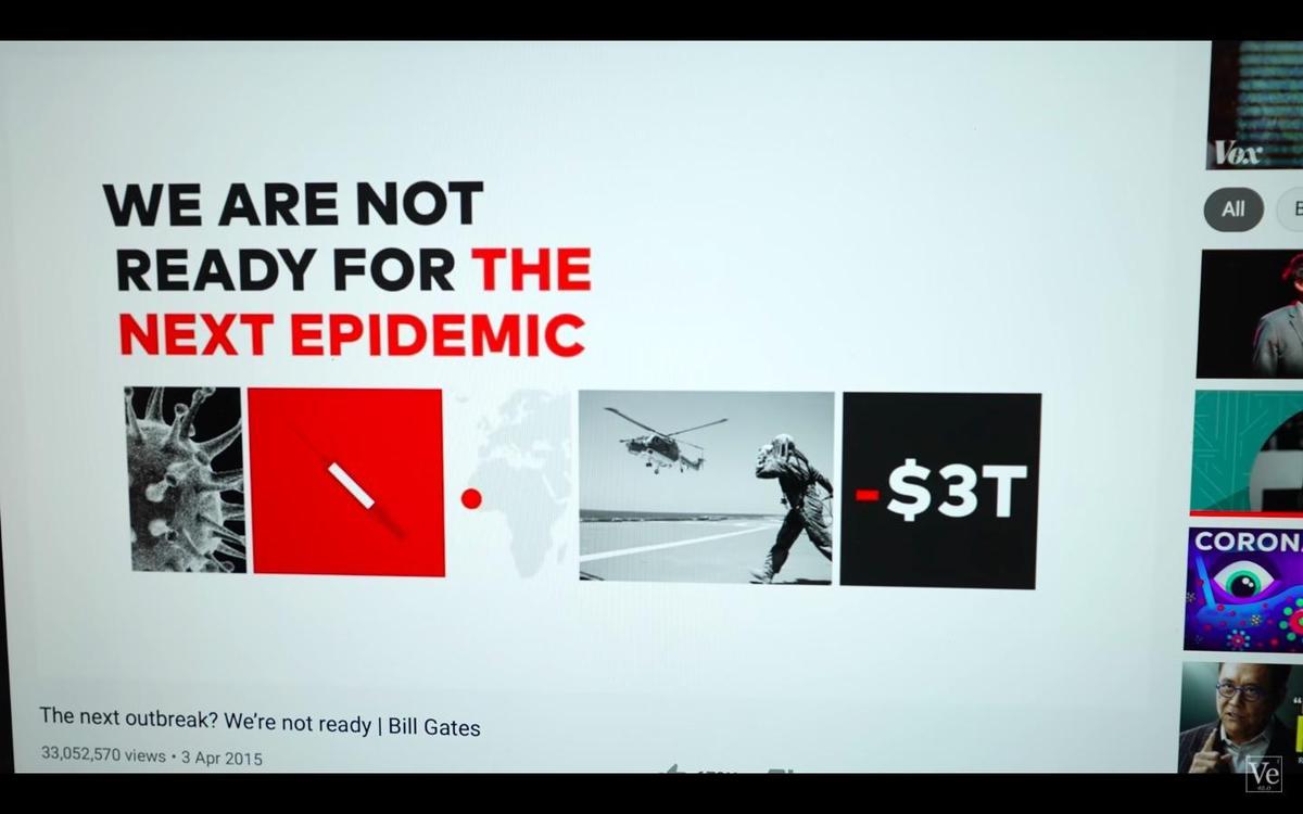 比爾蓋茲曾於2015年準確預言「將有傳染病病毒奪走千萬人性命」。（翻攝自Veritasium YouTube）