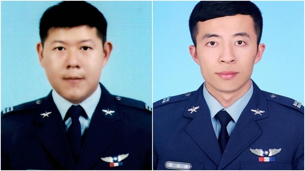 空軍2架F-5E戰機昨（22日）發生墜海意外，目前上尉潘穎諄（左）仍下落不明，中尉羅尚樺（右）已殉職。（國防部提供）