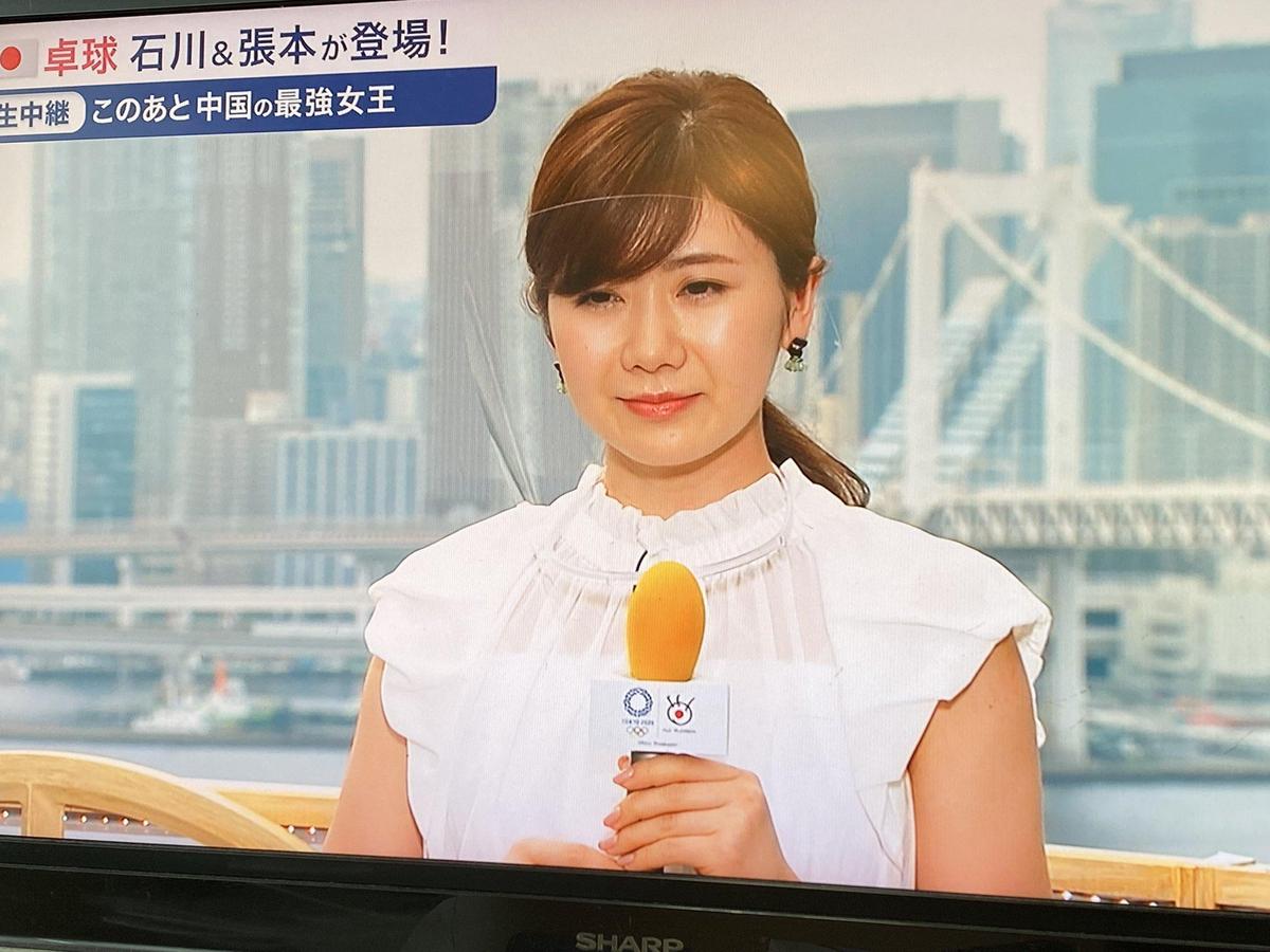 福原愛今在富士電視台擔任桌球球評，是她自3月爆發不倫戀後首度露臉。（翻攝nvLI0JhyilRqHIW推特）
