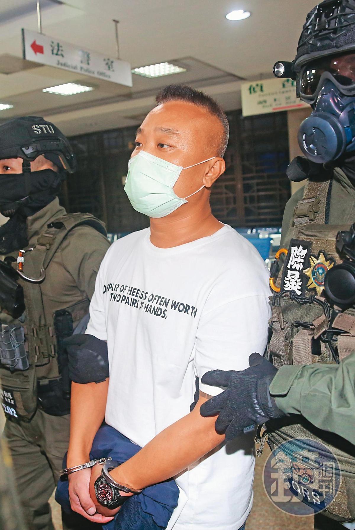 天道盟美鷹會成員劉宗銘被警方拘提到案，檢方最後諭令50萬元交保。