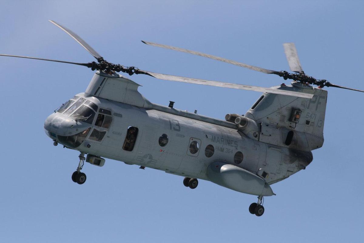 美國忍痛銷毀7架昂貴的CH-46E「海騎士」螺旋運輸機。（翻攝維基百科）