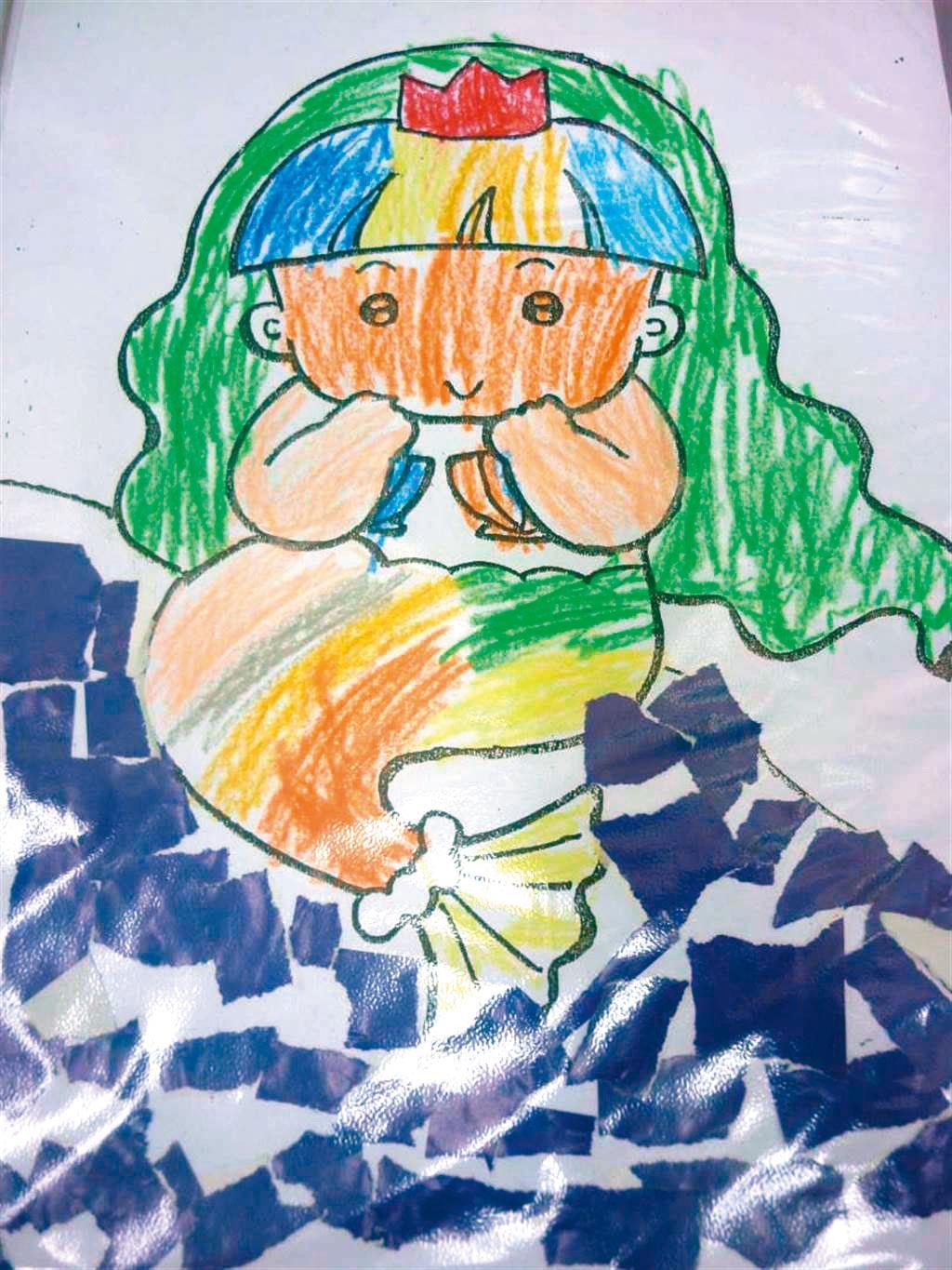 吳家女兒遇害時年僅6歲，警方在吳家找到她的畫作。（翻攝畫面）