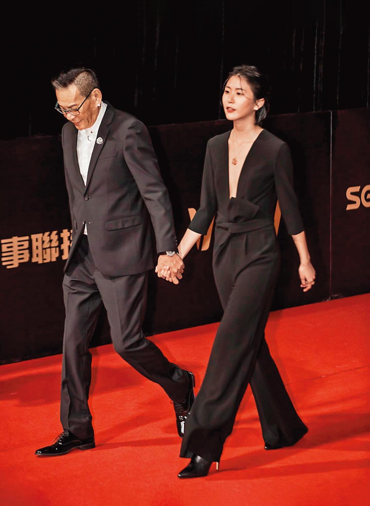 2019年龍劭華（左）曾帶女兒陳璇（右）走金鐘獎紅毯，要讓全台灣看見自己的心肝寶貝。（翻攝自陳璇IG）