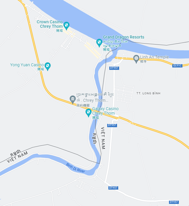▼平吉河是柬、越兩國的界河。（圖／翻自Google地圖）