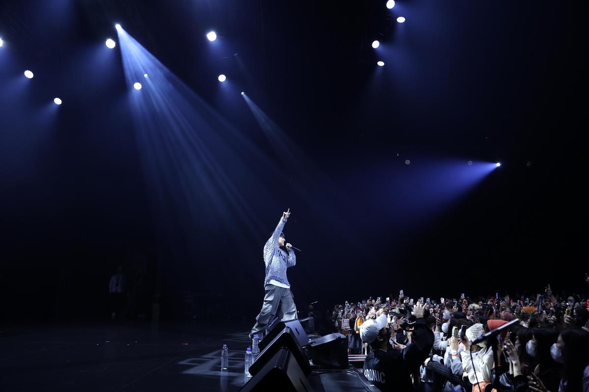 pH-1周六晚間在Zepp New Taipei開唱，滿場粉絲讓他大喊中文「我愛你！」（超級動漫研究提供）