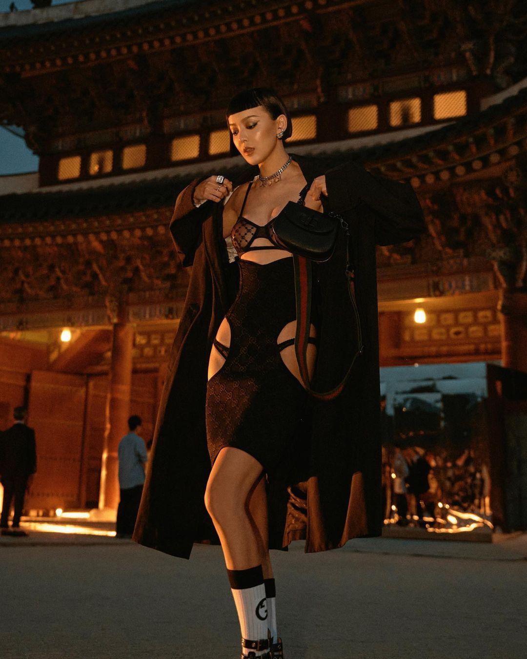 李函現身Gucci在韓國景福宮舉辦的2024年早春渡假系列大秀。（翻攝自李函IG）