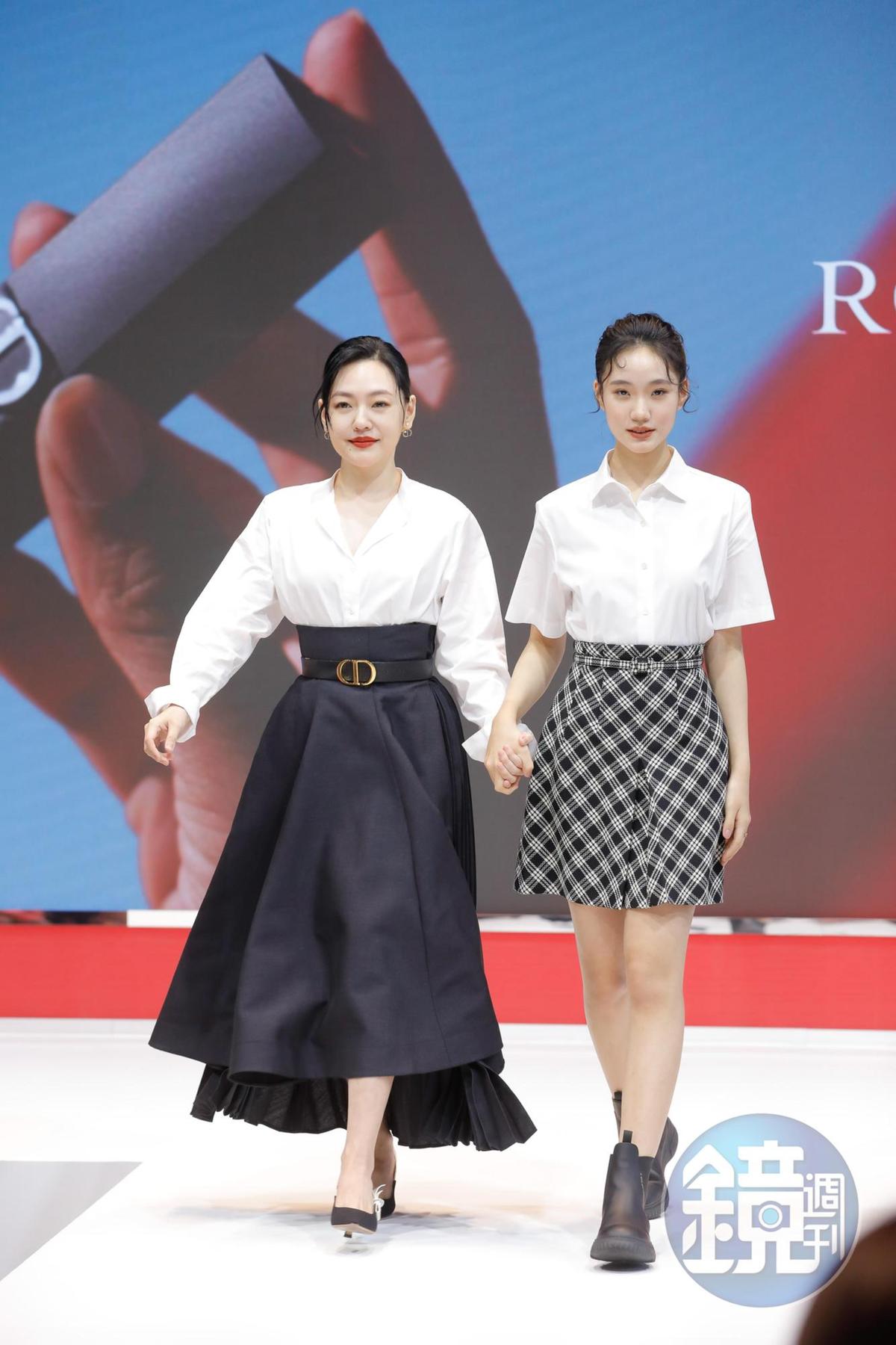 Lily許韶恩（左）與媽媽小S一起出席Dior彩妝代言活動。