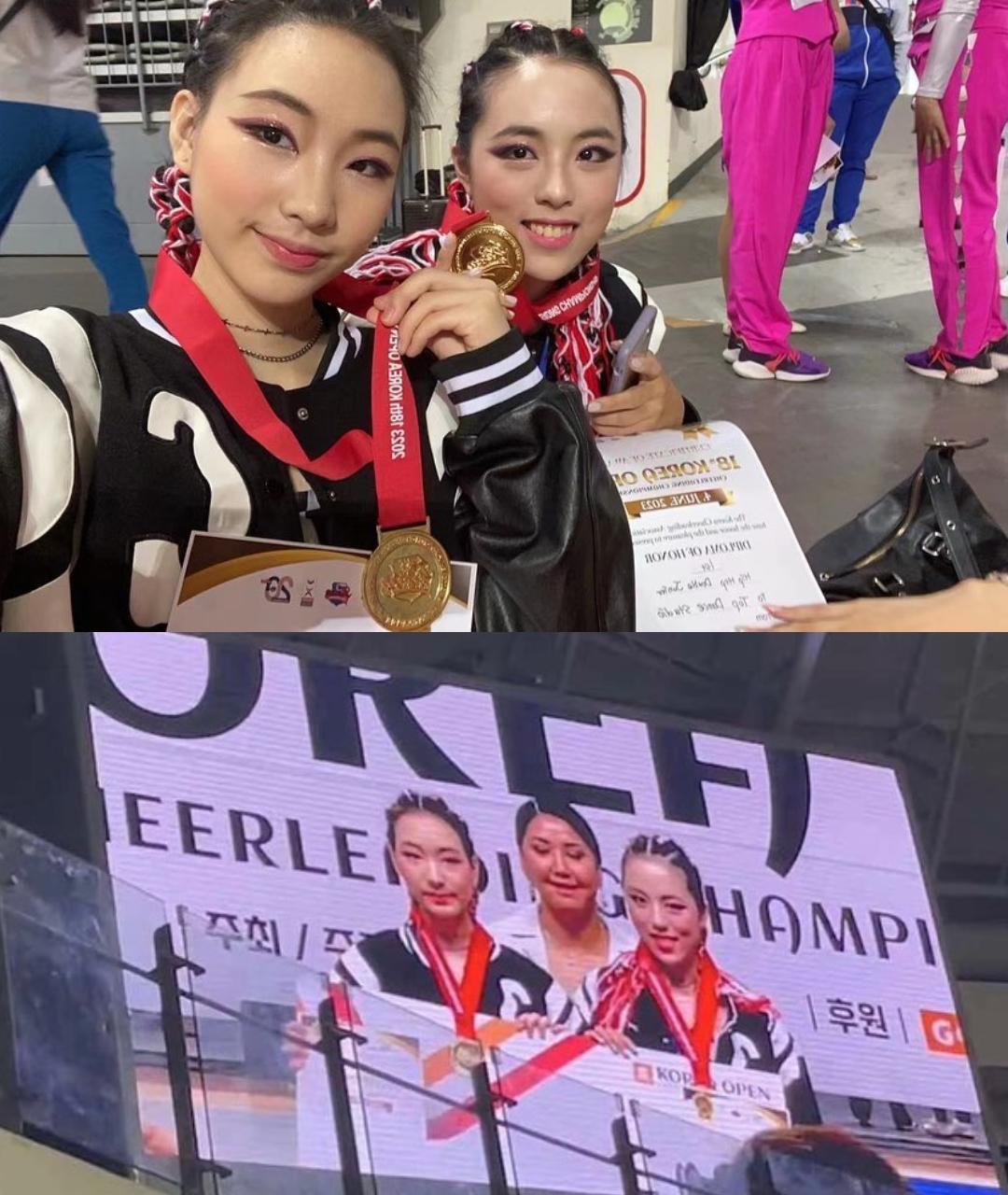 小S的大女兒Elly（左）在韓國舞蹈比賽獲得第一名。（翻攝自小S臉書）