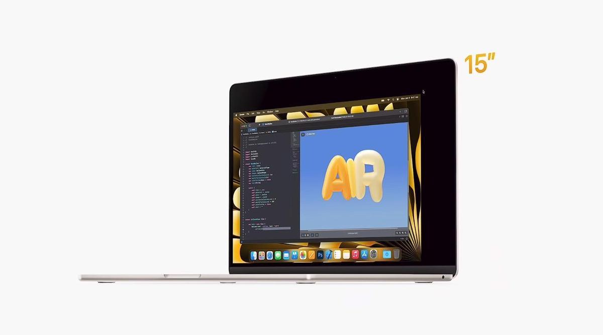 WWDC 2023推出15吋的MacBook Air。（翻攝自Apple）